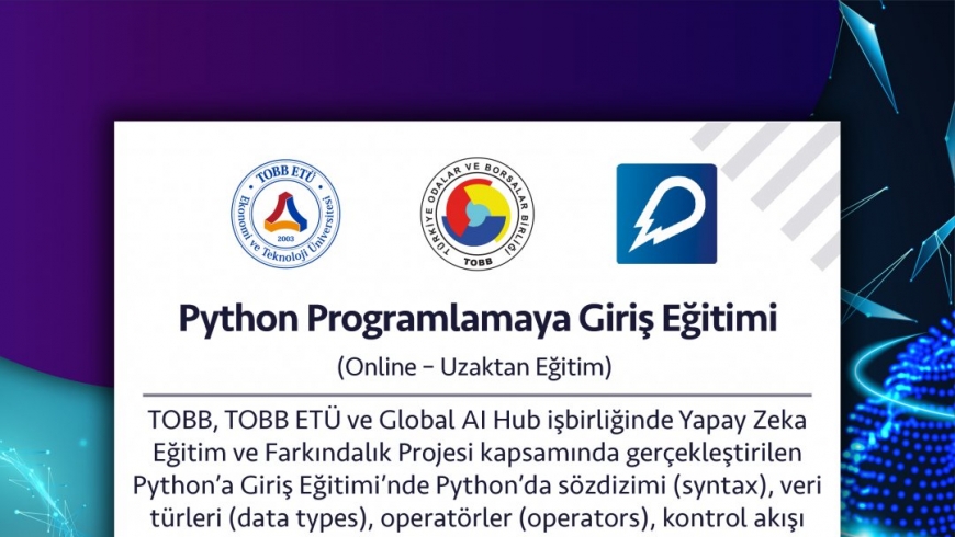 TOBB, TOBB ETÜ ve Global Al Hub iş birliğinde gerçekleştirilen Yapay Zeka Eğitim ve Farkındalık Projesi kapsamında ilk eğitim programı